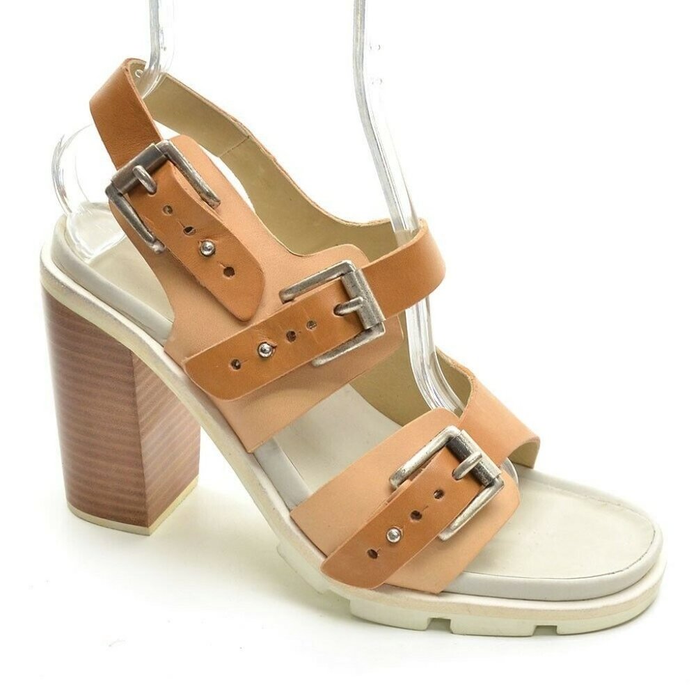 rag & bone $695 Baron Tan Buckle Heel Sandals 39.5